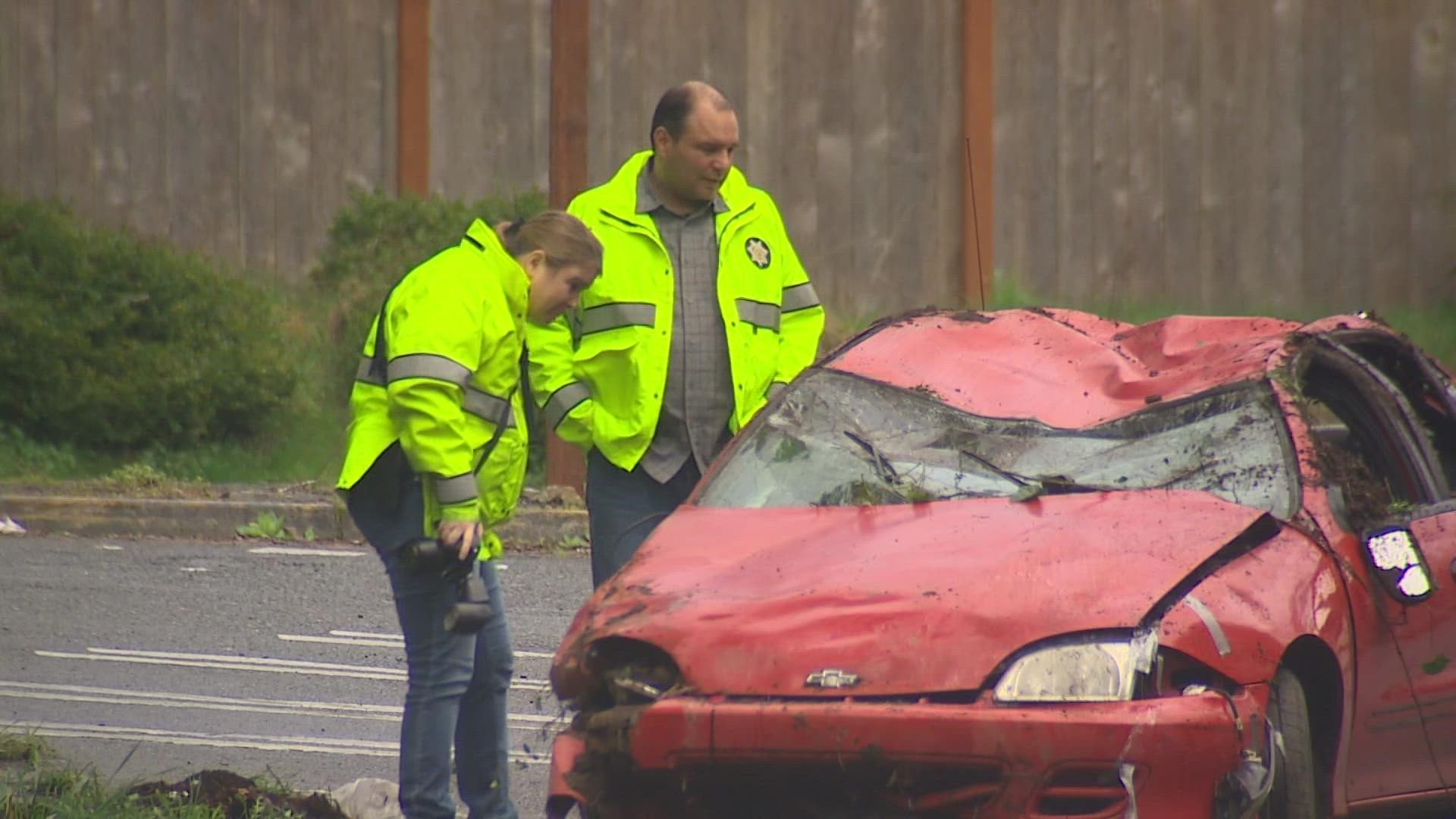 Three juvenile suspects were detained for questioning after a carjacking that ended in Burien when the vehicle crashed Wednesday afternoon.