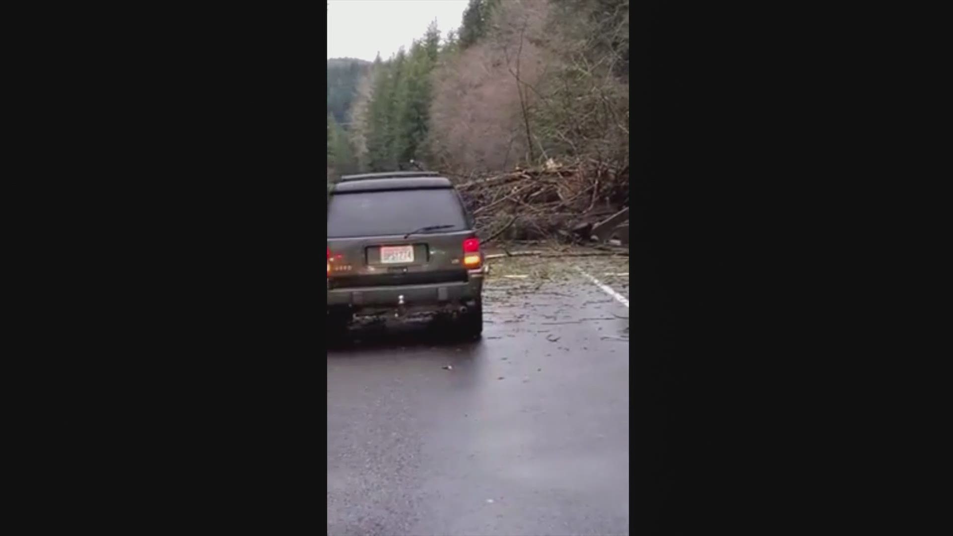 Rhonda Honts sent KING 5 video of a landslide on northbound I-5 near Bellingham Saturday that closed the highway.