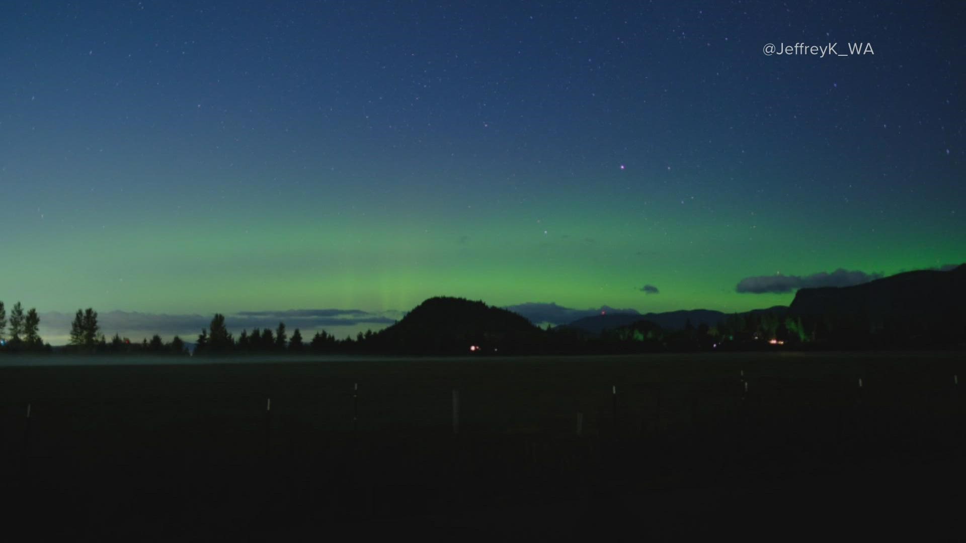 Stargazers in western Washington were treated to an amazing Aurora Borealis show overnight Monday