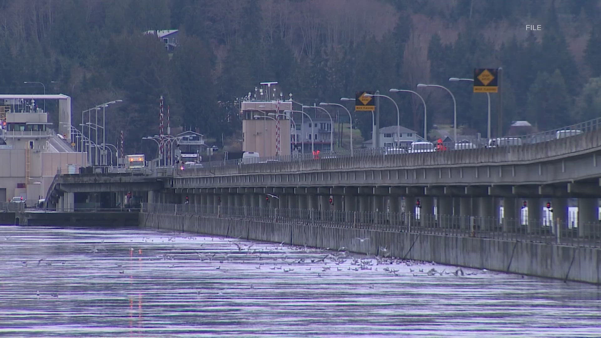 The Hood Canal Bridge is closed indefinitely due to a mechanical malfunction.