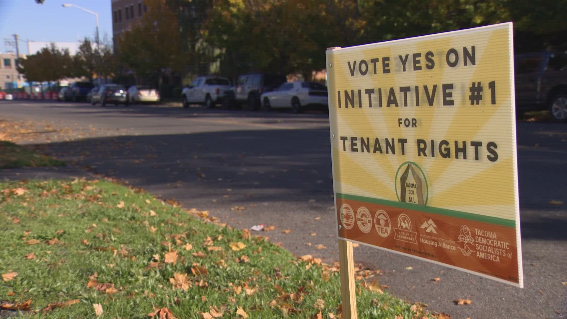 As the general election approaches, “Tacoma for All” received disturbing news about their campaign signs, which support Initiative 1 and stronger tenant protections.