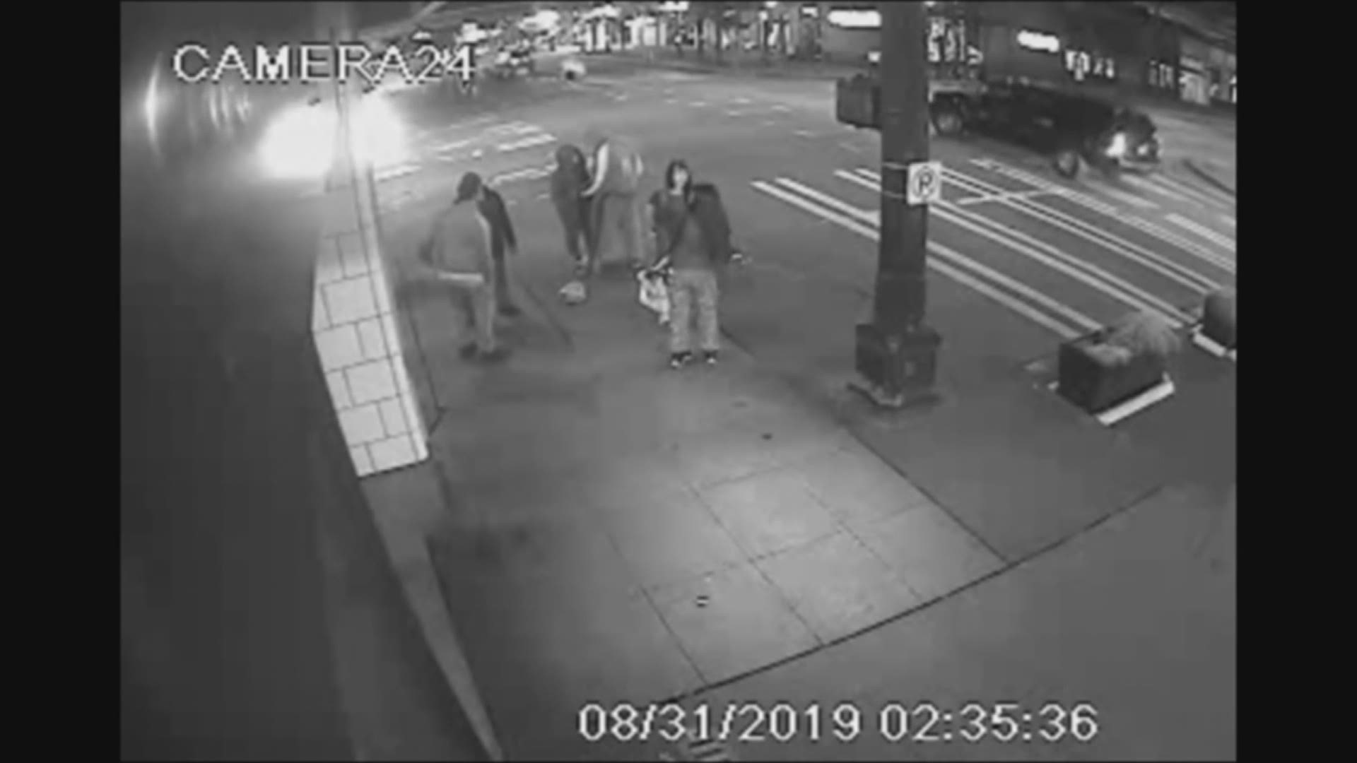 Seattle police are asking for the public’s help identifying three suspects in an attempted carjacking that happened in downtown Seattle on August 31, 2019.