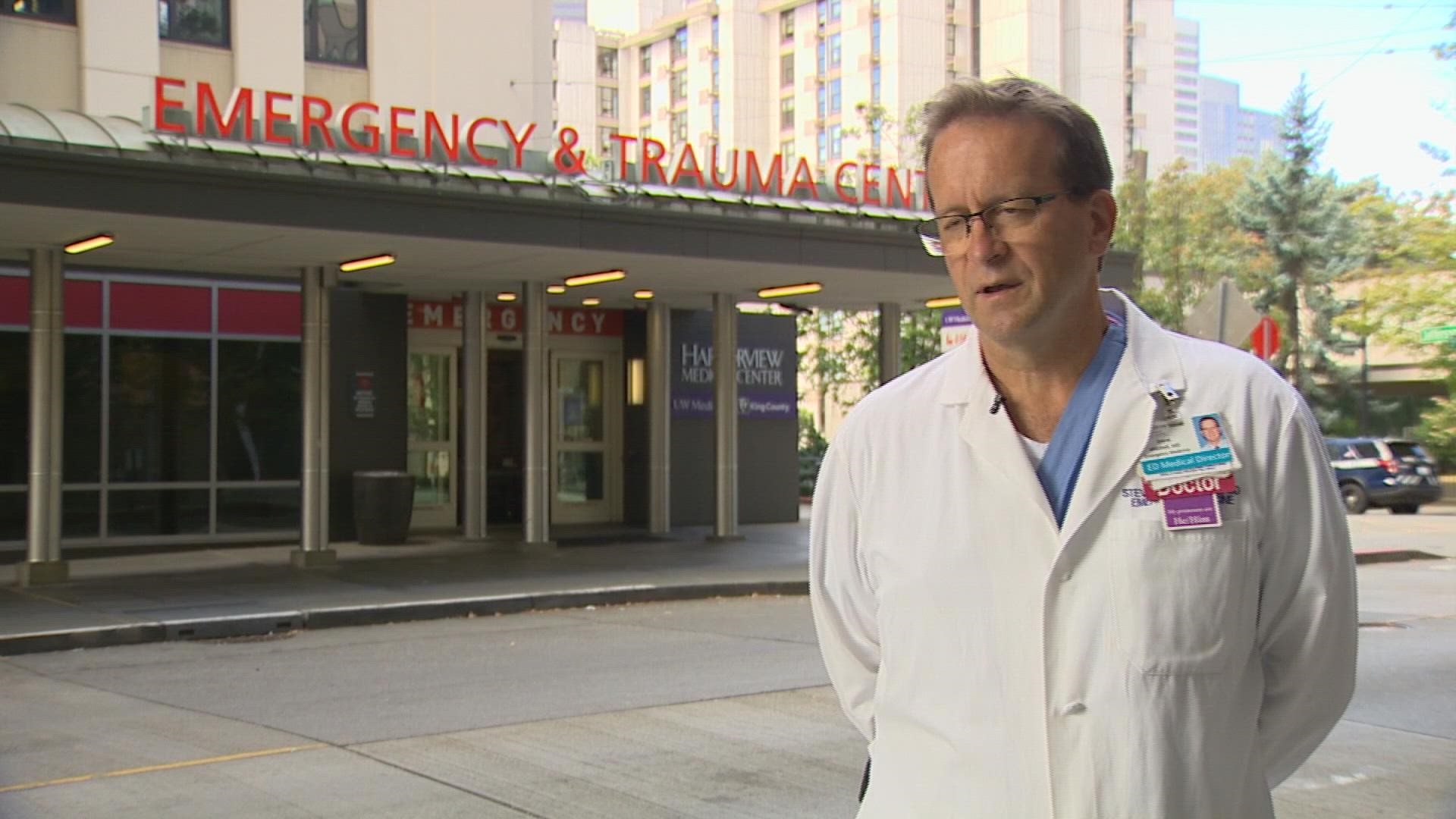 Dr. Steve Mitchell, Medical Director for the Emergency Department at Harborview Medical Center, talks about incoming traumas during a busy night.