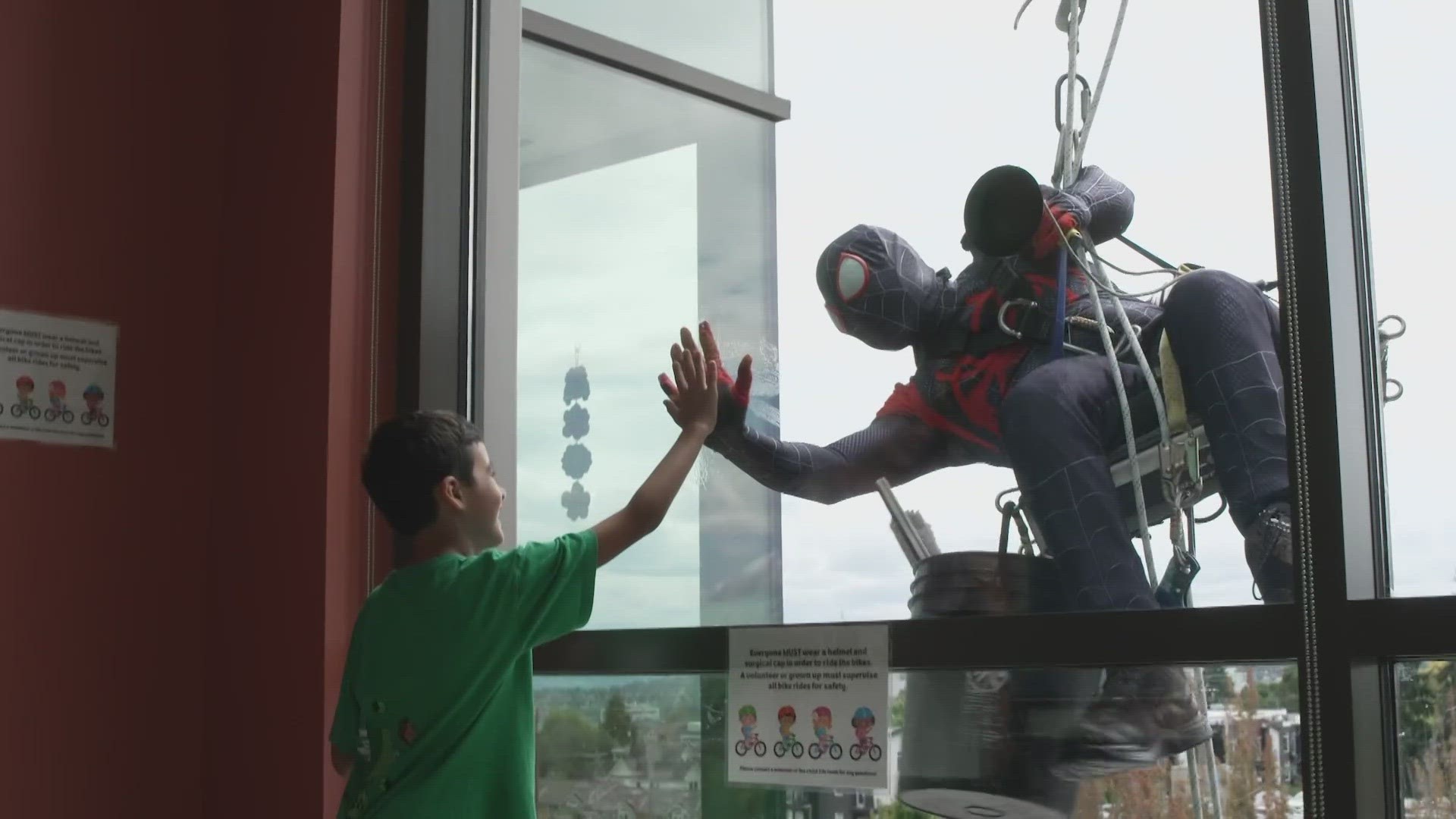 Some young patients at Tacoma’s Mary Bridge Children’s Hospital got a surprise visit Thursday from some colorful characters who dropped in to brighten their day.