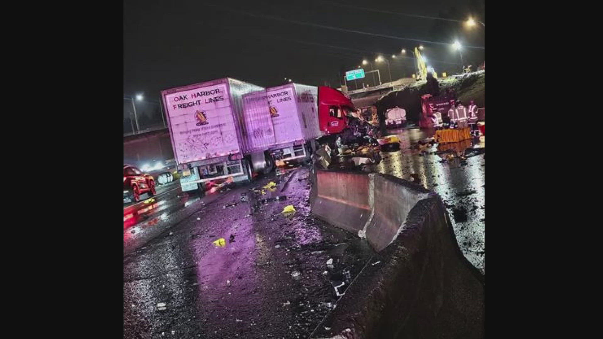 Northbound I-5 reopens near DuPont after semi crash and diesel spill ...
