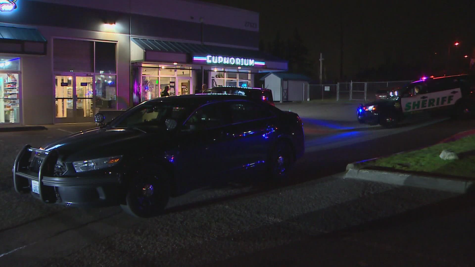 A man in his late teens to early 20s was shot and killed by an employee while attempting to rob a marijuana store in Covington Thursday evening.