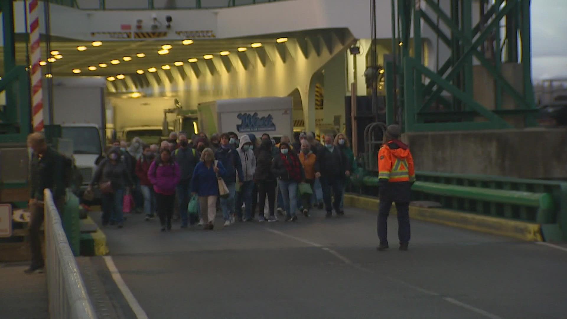 Washington State Ferries canceled at least 30 sailings Thursday because of crew shortages. WSF is encouraging customers to monitor rider alerts.