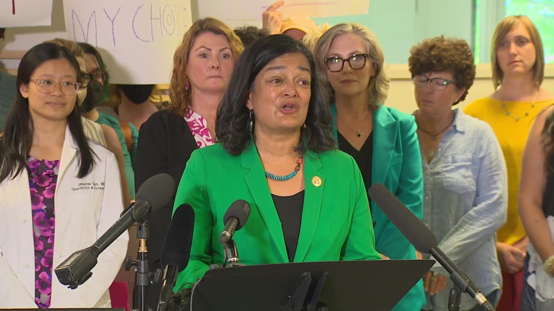 At the same press conference, Congresswoman Pramila Jayapal suggested it was time for a women's strike in the United States.