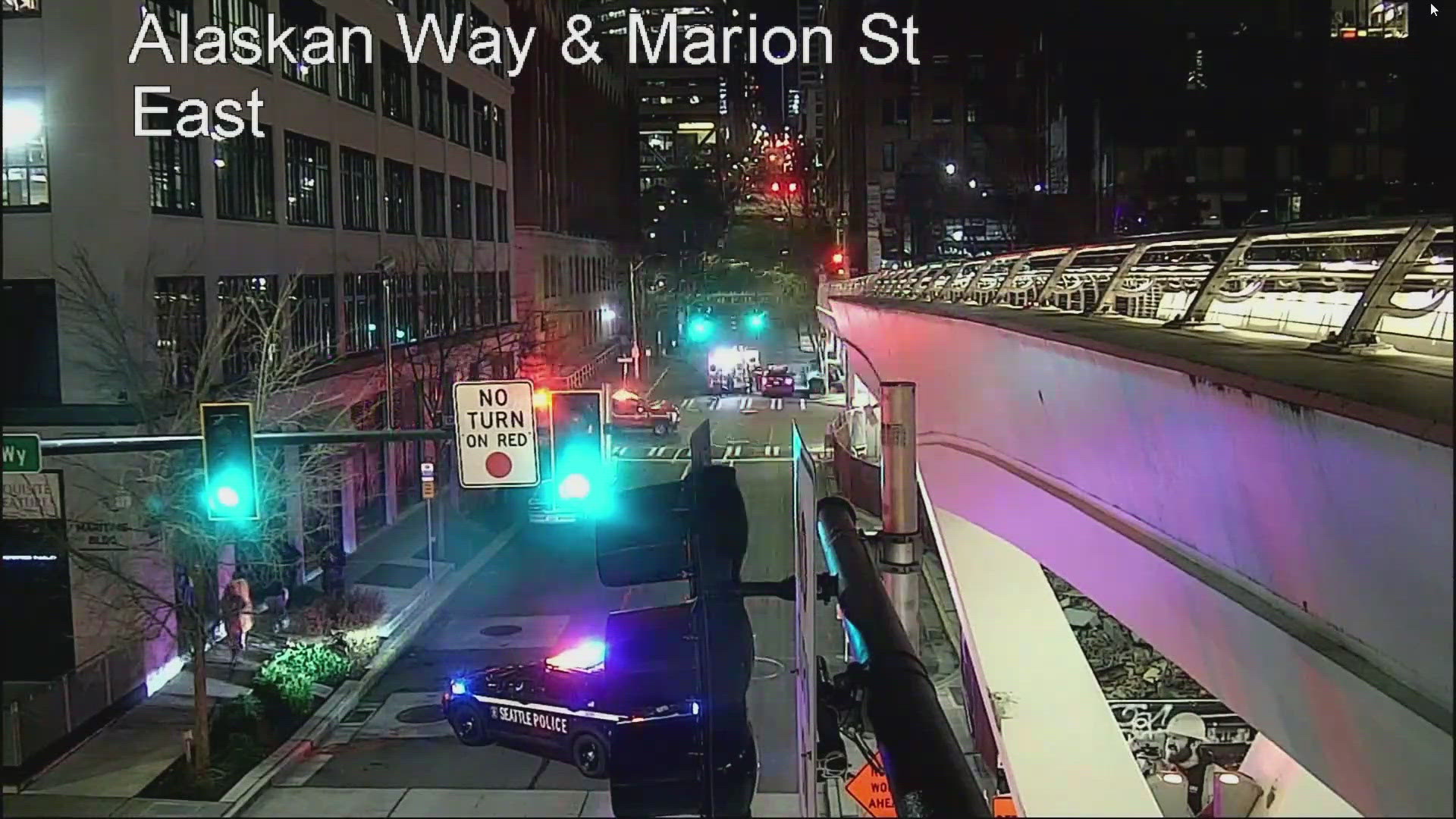A 21-year-old security guard was shot near the Seattle waterfront at the intersection of Western and Marion after an altercation with several people.