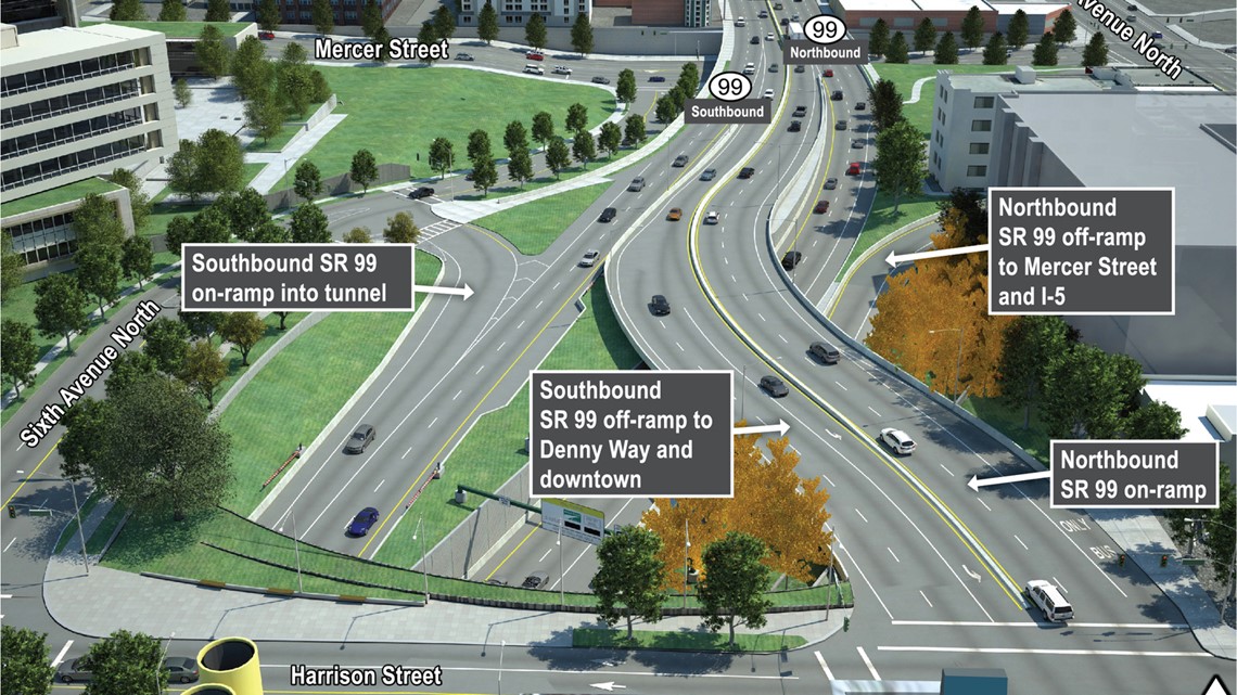 Getting around after Seattle tunnel opens Driving northbound on SR 99