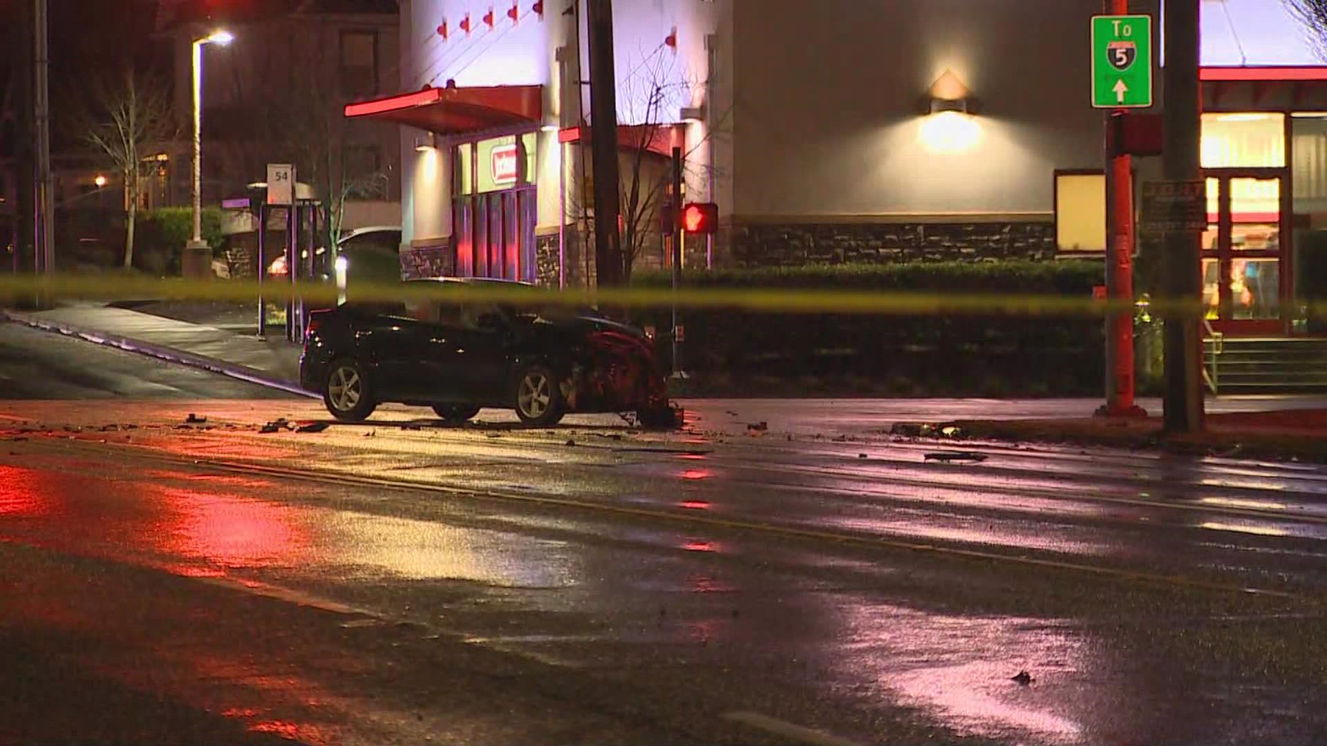 Two vehicles collided at the intersection of S. 38th and Pacific Ave in Tacoma Wednesday morning. Two people died and one more was injured.