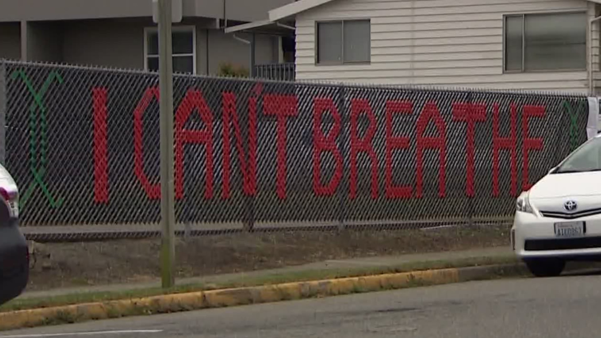 The art installation has been put up outside the Edmonds Police Department.