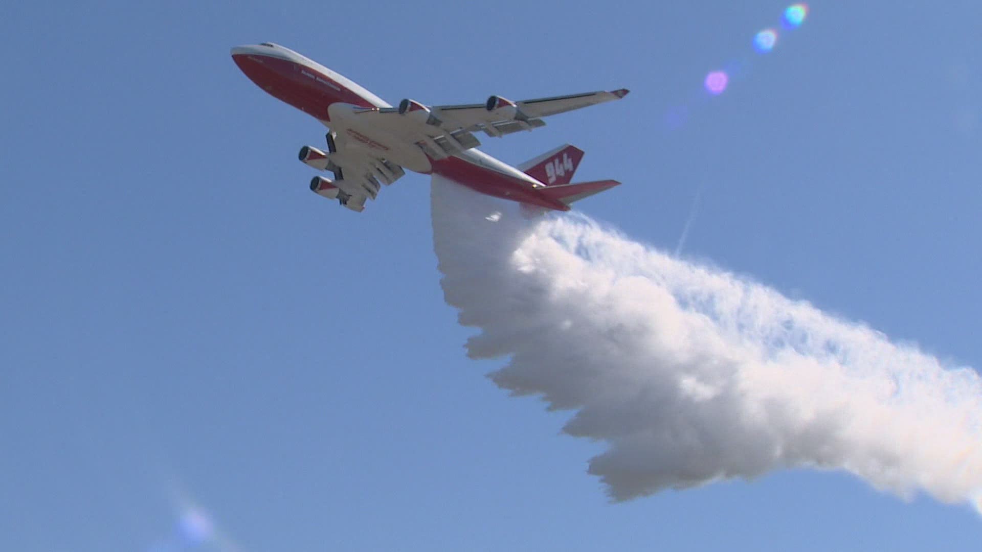 Global SuperTanker, a former 747 passenger plane, can dump 19,200 gallons of water on wildfires. State officials are looking for a way to keep it based in Moses Lake