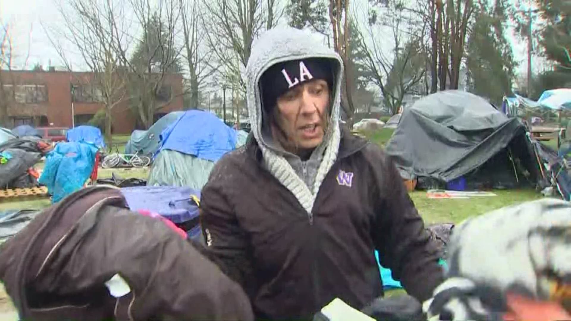 A ban on certain kinds of tents went into effect in Tacoma today, and tonight people who are homeless and living in "People's Park," are scrambling to find shelter.