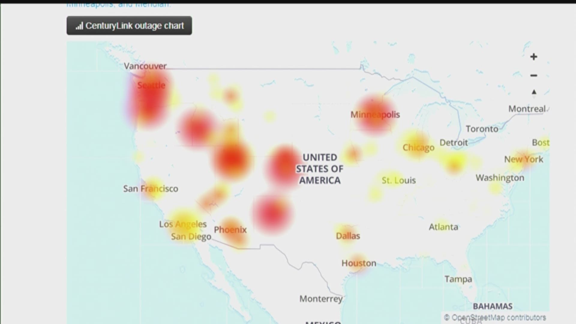 CenturyLink outage across the country