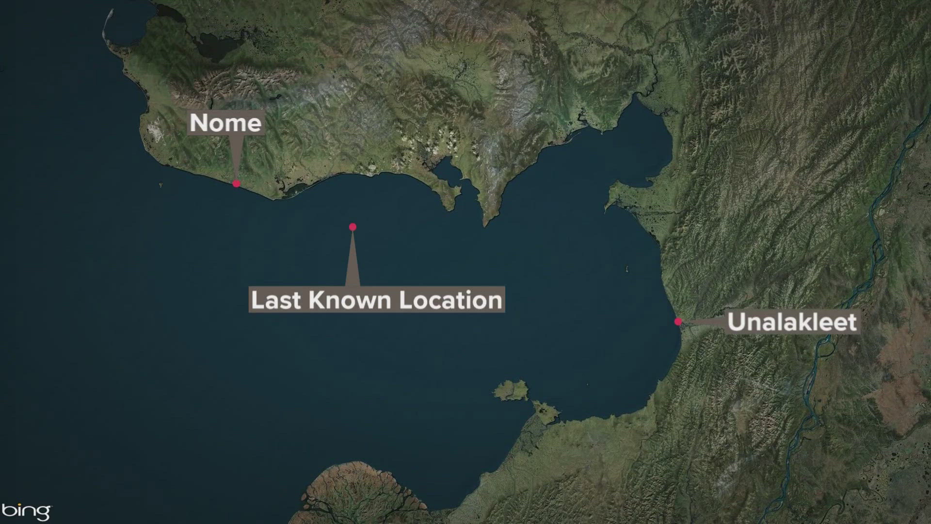 Map of the plane's possible location currently. Photo: KING 5.   