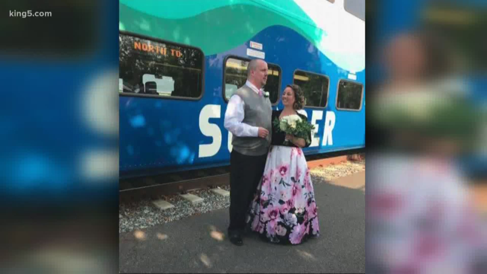 Two strangers were on the fast track to love after their fellow train passengers played Cupid. KING 5 photojournalist Dustin Gagne shares their story.