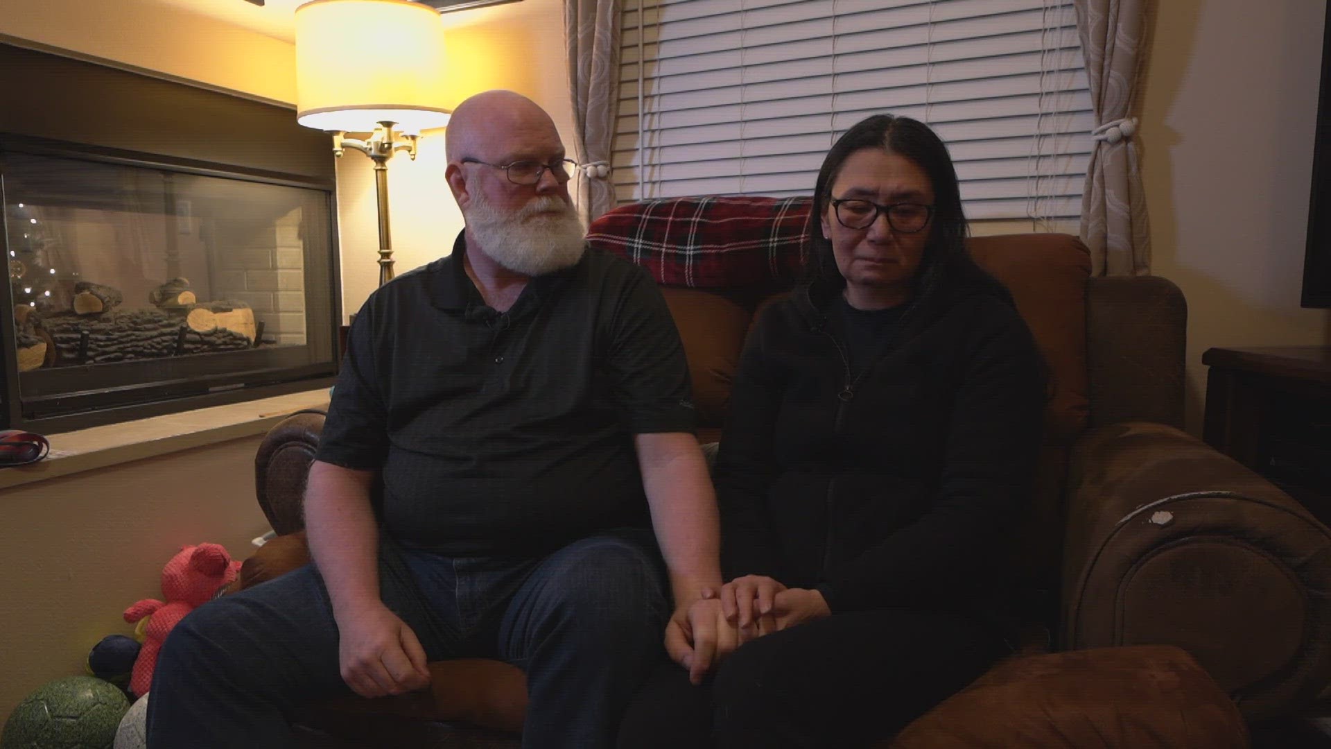 Trey and Rie Manning have learned their family managed to get to an evacuation zone, but don't know much else.