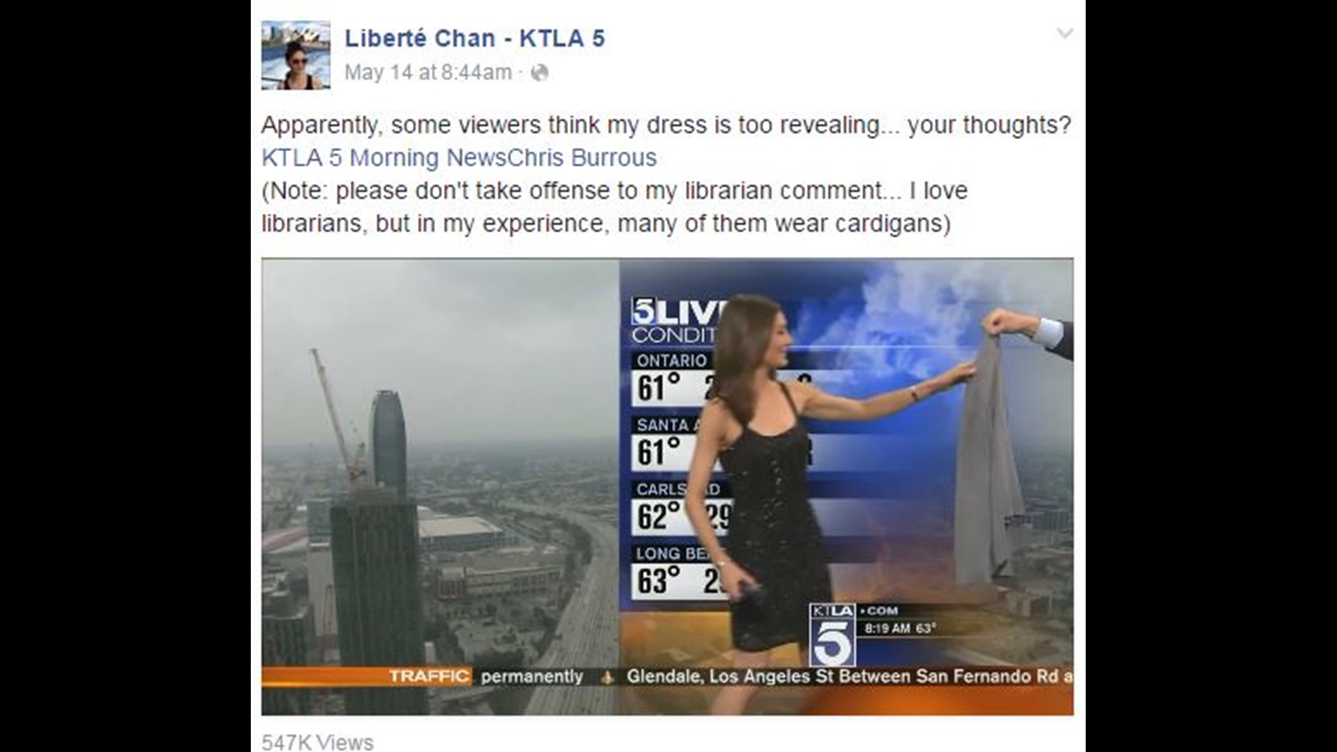 Weather anchor's dress sparks social media firestorm
