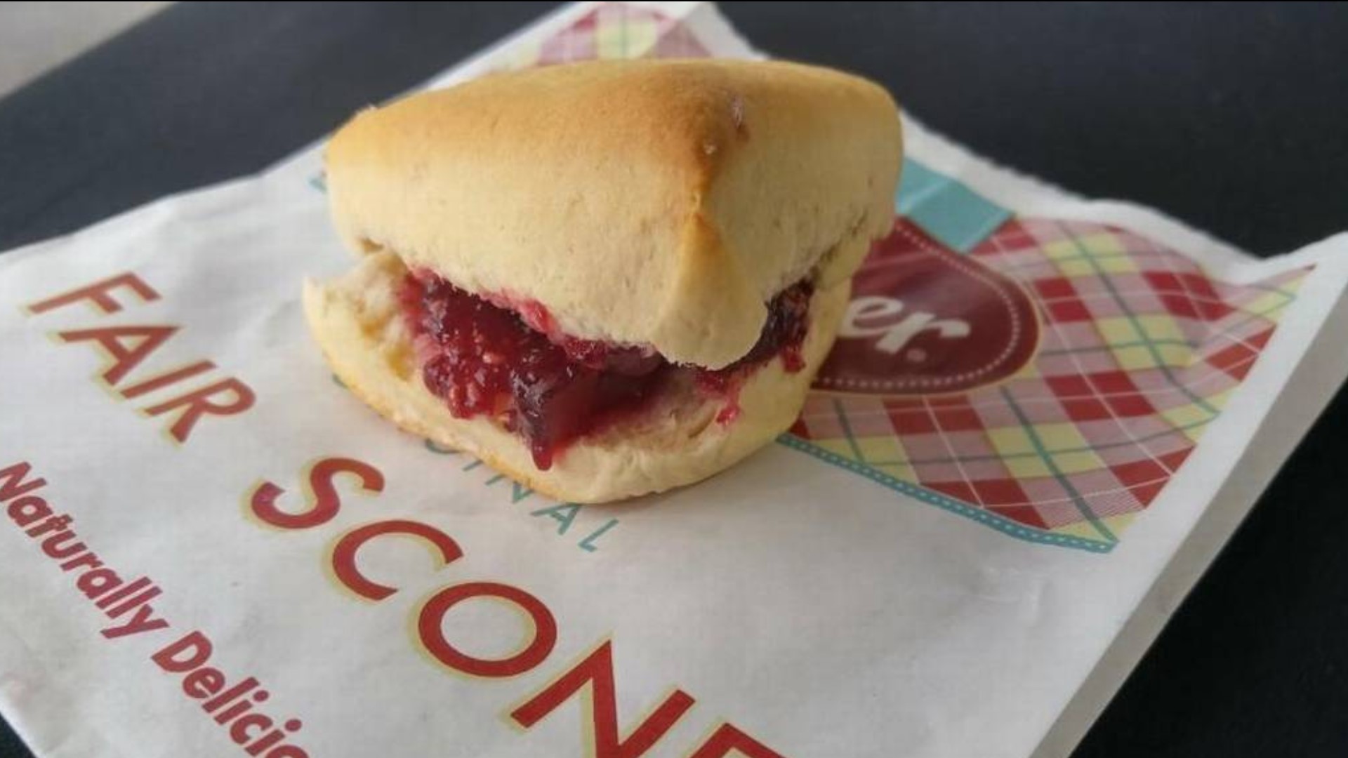 The box contains scone mix, raspberry jam, and signature packaging. #k5evening