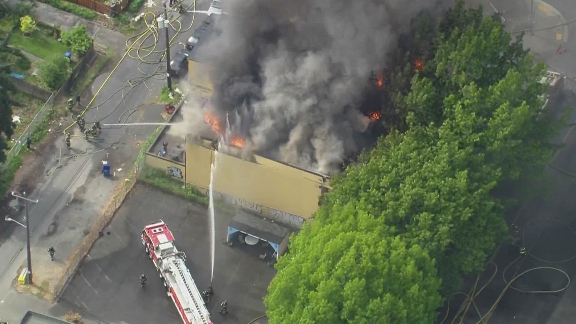 Building formerly housing beloved Borracchini's Bakery goes up in flames Friday, May 27.