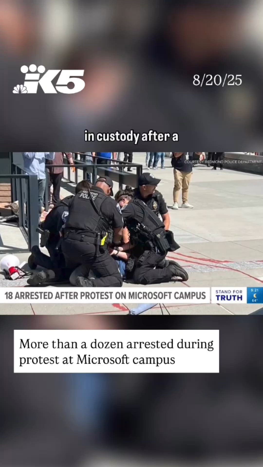 18 people arrested at Microsoft employee protest | king5.com