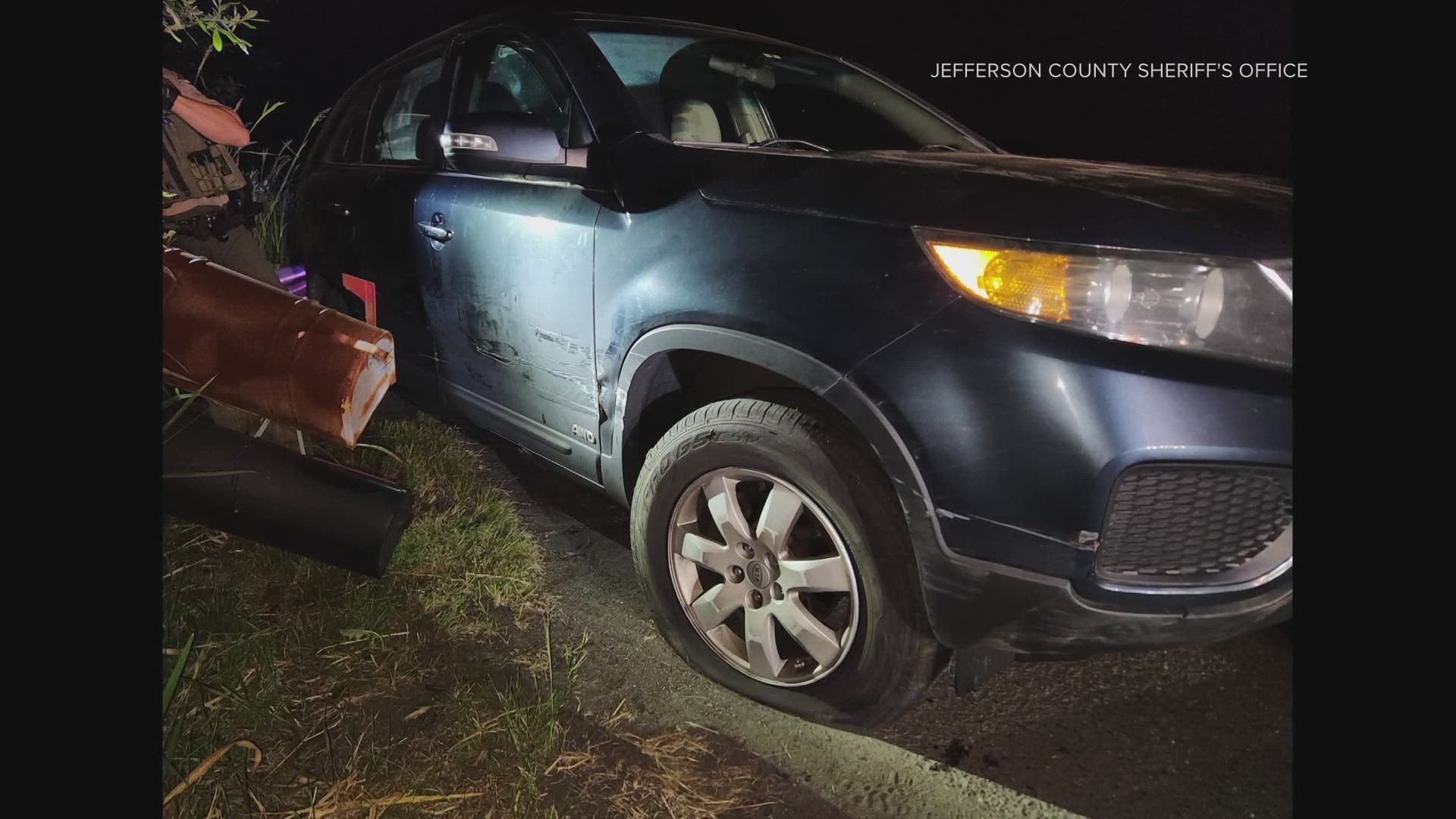 Three teenagers, aged 16, 15 and 13, fled from police in a stolen Kia before crashing the vehicle in Discovery Bay Saturday. Police also recovered a stolen gun.