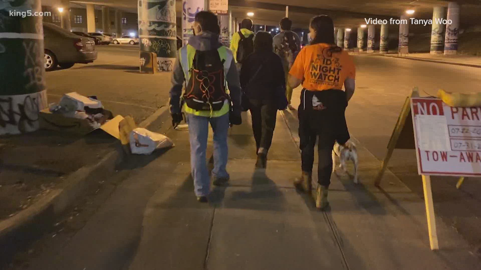 There's a new effort to curb crime in the Chinatown International District, where teams of unarmed volunteers are now patrolling the streets each night.