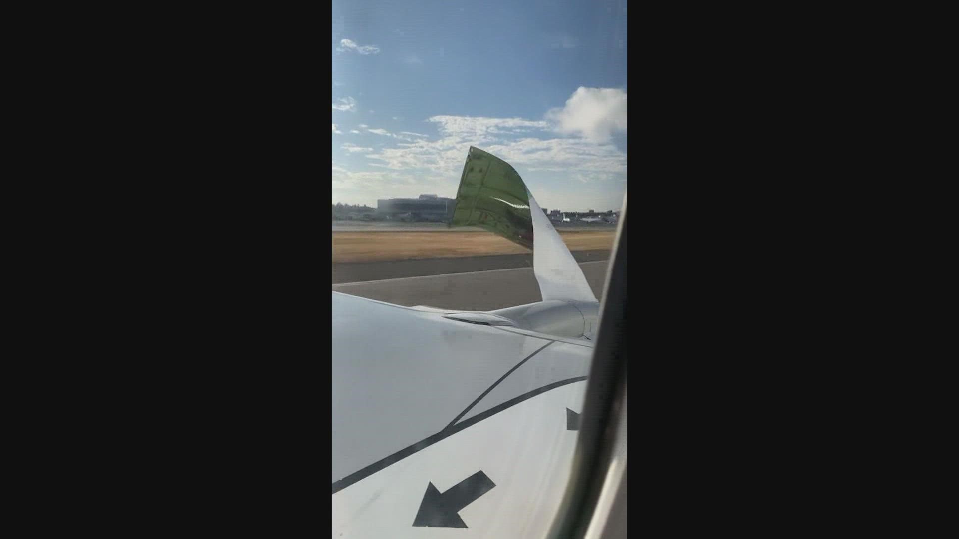 The plane, bound for San Diego, was forced to return to Sea-Tac and landed safely.