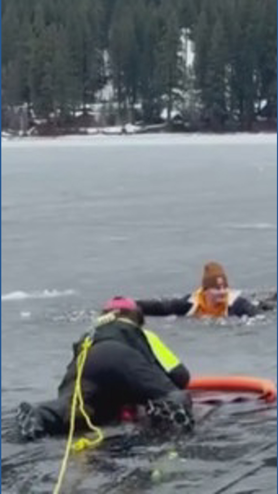 Crews rescue man who fell through ice on Fish Lake | king5.com
