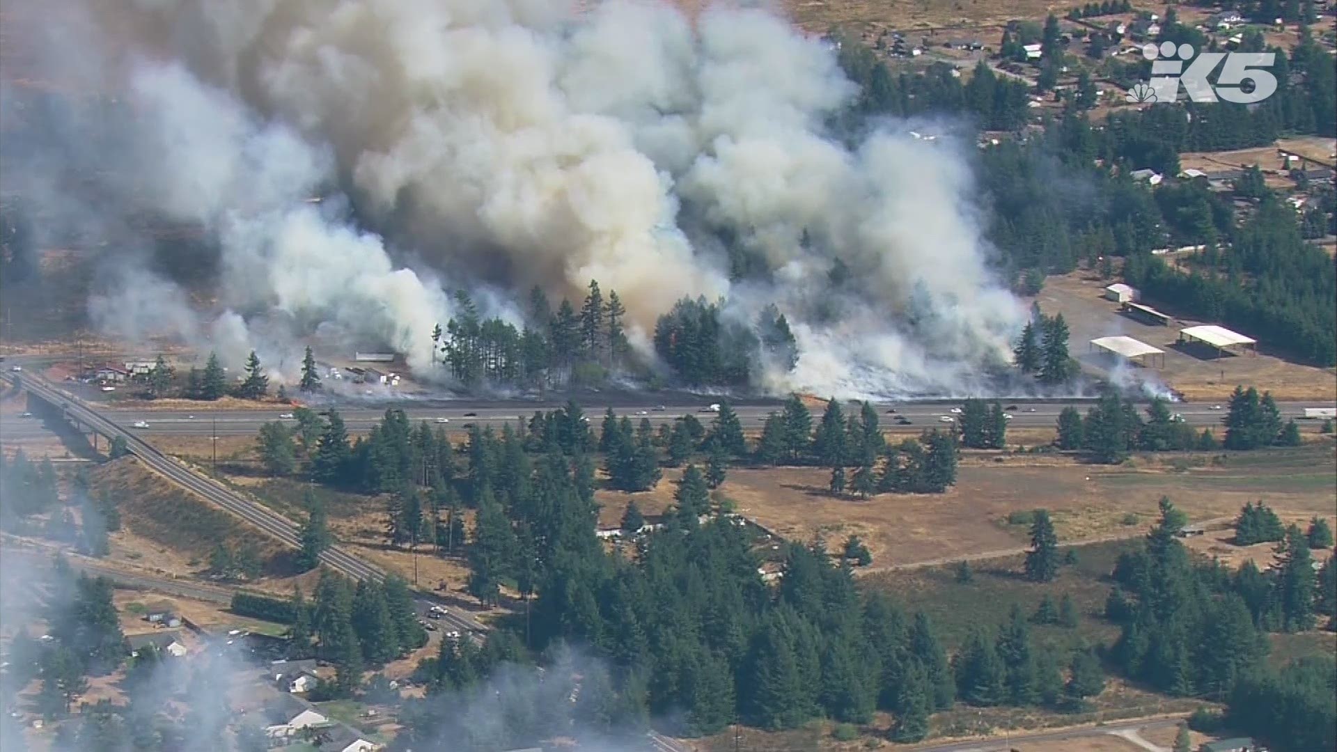 4 homes destroyed in Thurston County brush fire