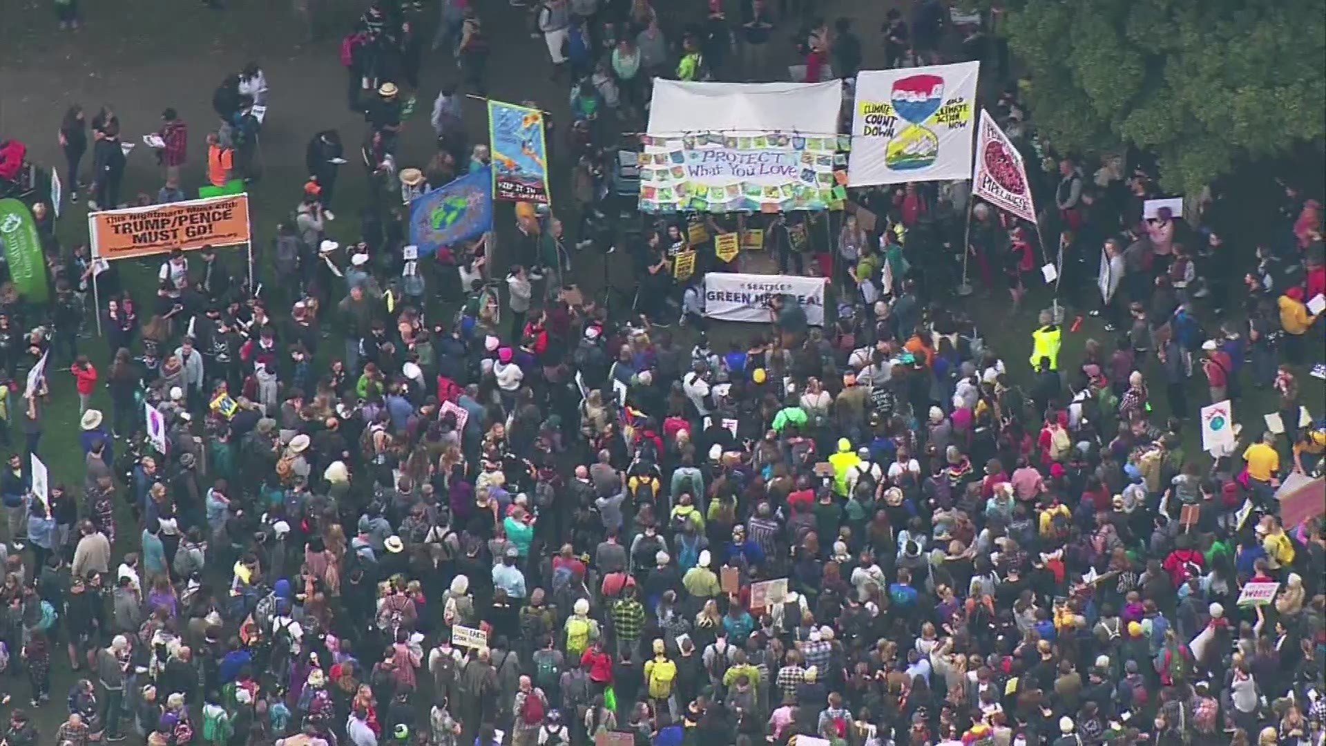 Students, activists and tech workers took to the streets to demand action against climate change on Friday's Global Climate Strike.