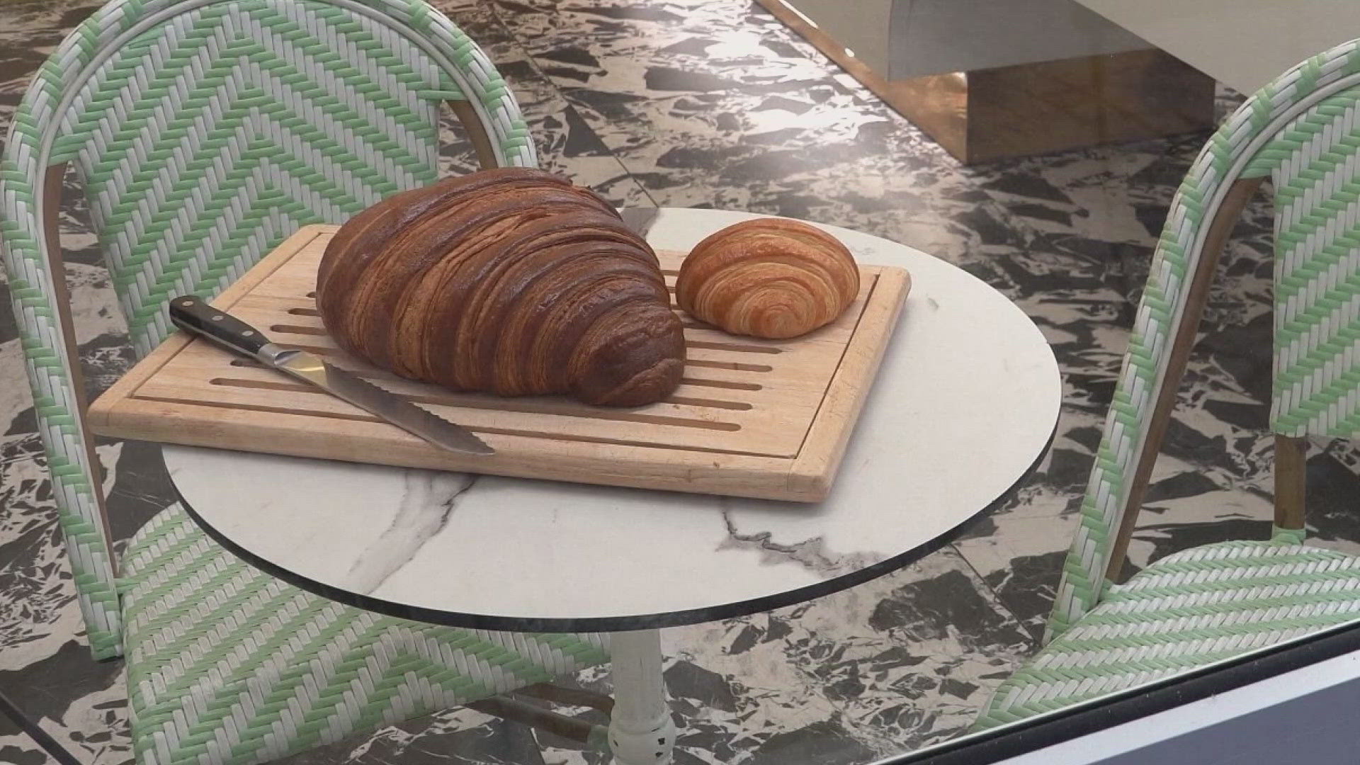 A popular Parisienne bakery has gone viral for its Olympic-sized $37 croissants