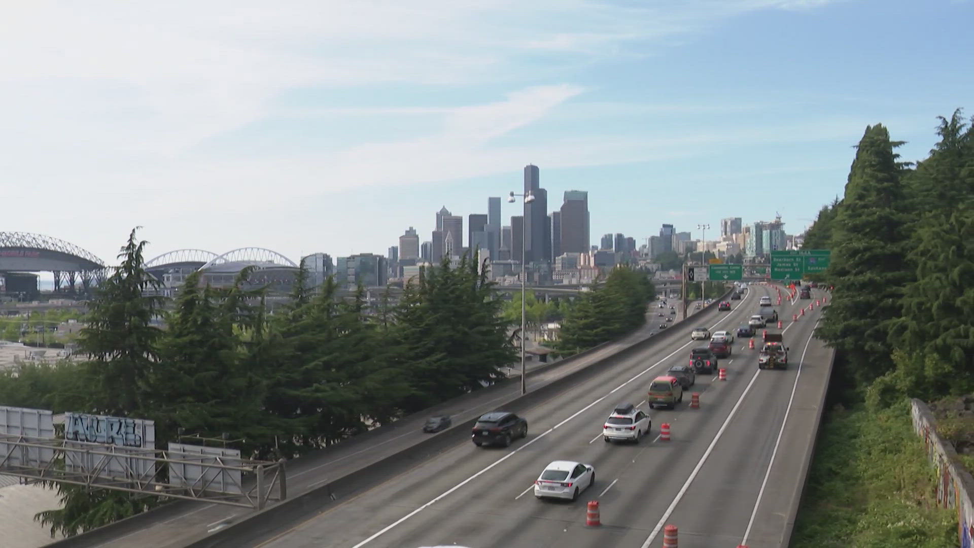 The closure will last through Monday morning. When I-5 reopens, the Ship Canal Bridge will be down to two lanes going northbound. 