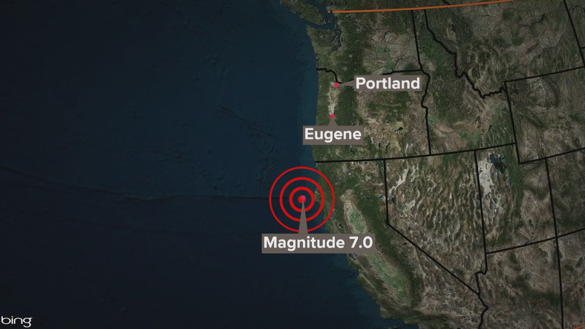 West coast tsunami warning map