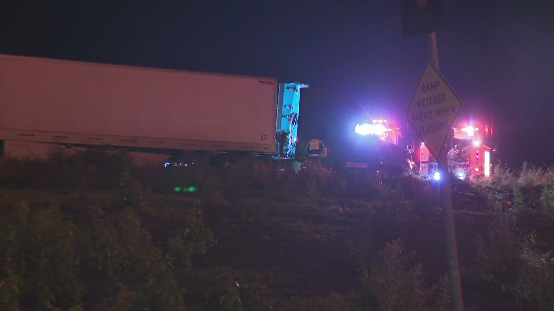 The ramp from westbound I-90 to I-405 is closed due to a semi-truck crash.