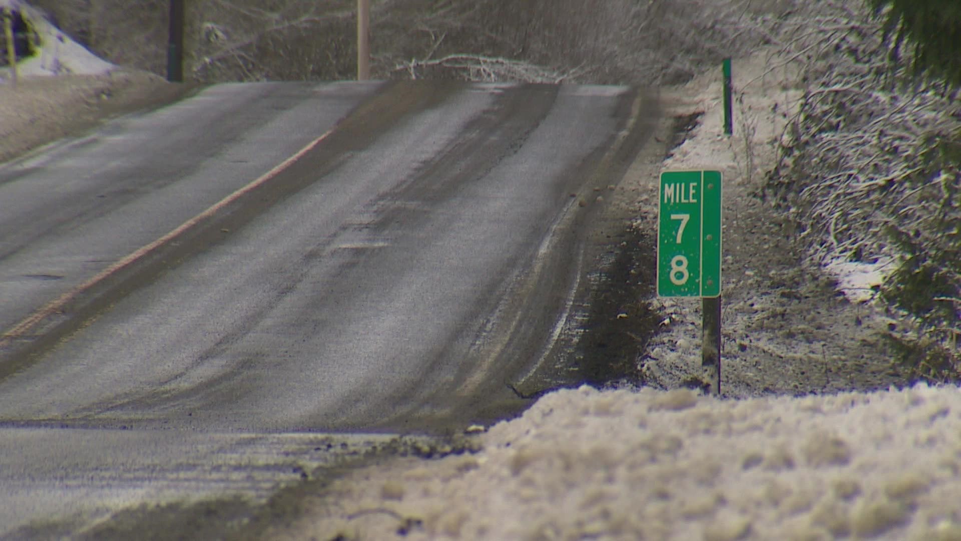 The fatal crash comes amid continued snowfall across the region, especially in the northern areas of Puget Sound.