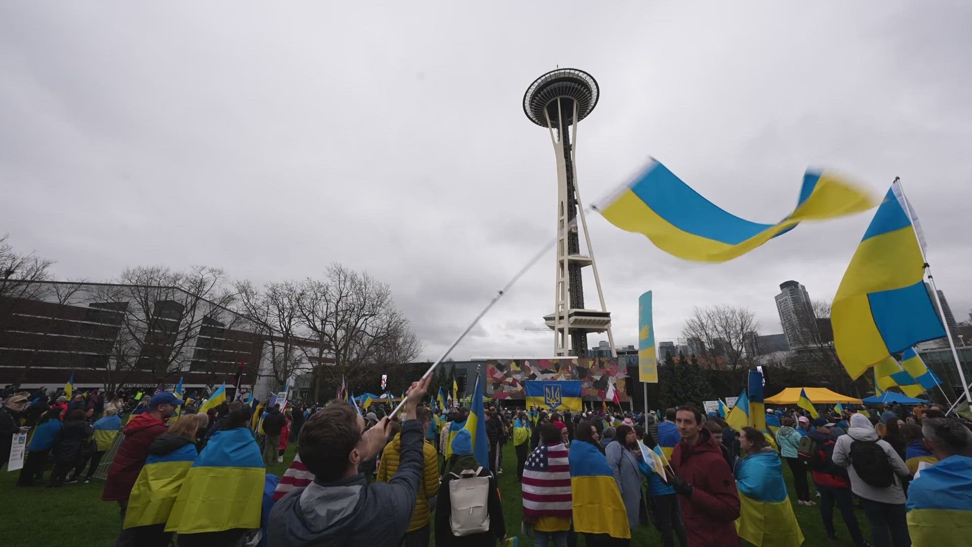 The gathering took place on the two year anniversary of Russia's invasion of Ukraine.