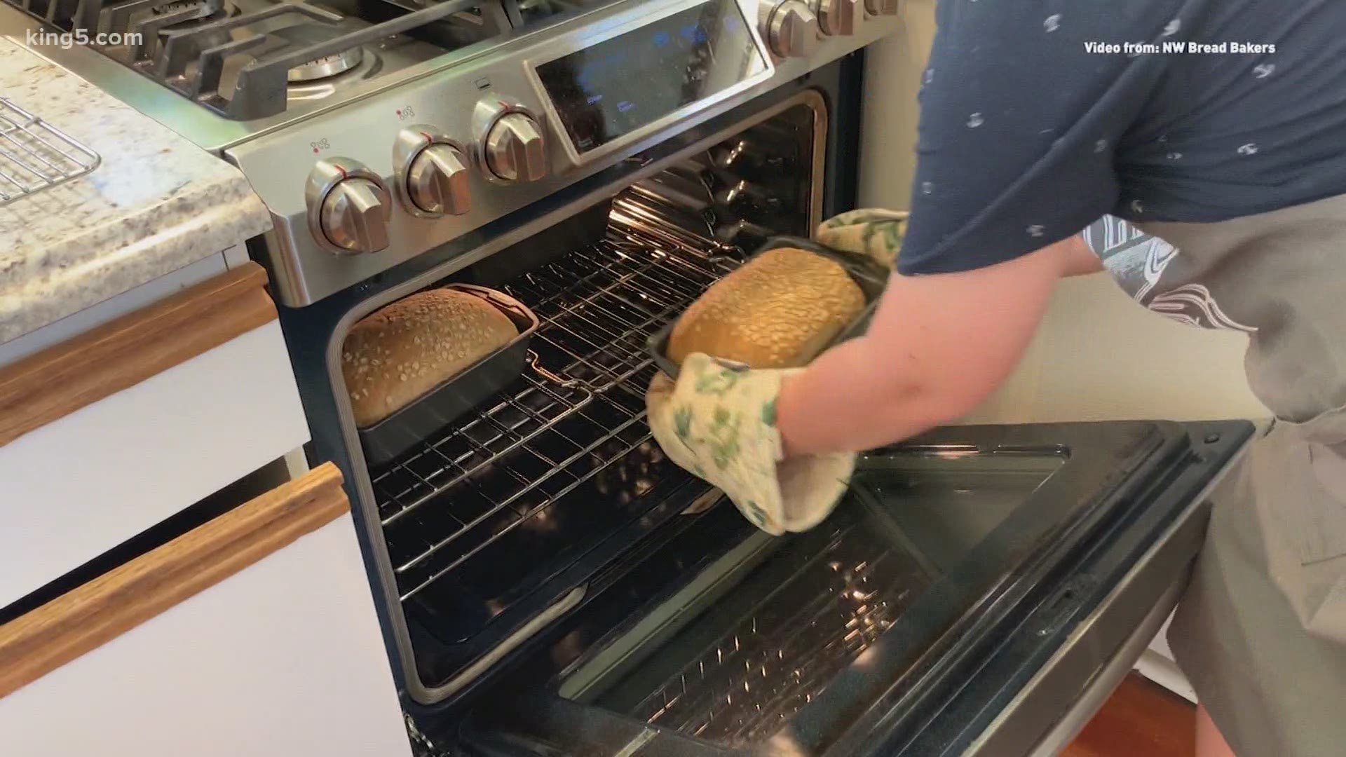 About 95 home bakers have teamed up to bake bread for distribution at Puget Sound-area food pantries. They ramped up their efforts in the coronavirus crisis.