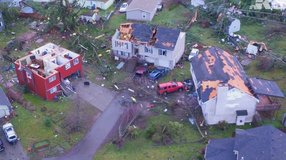 WATCH: Drone footage of tornado damage in Kitsap County | king5.com