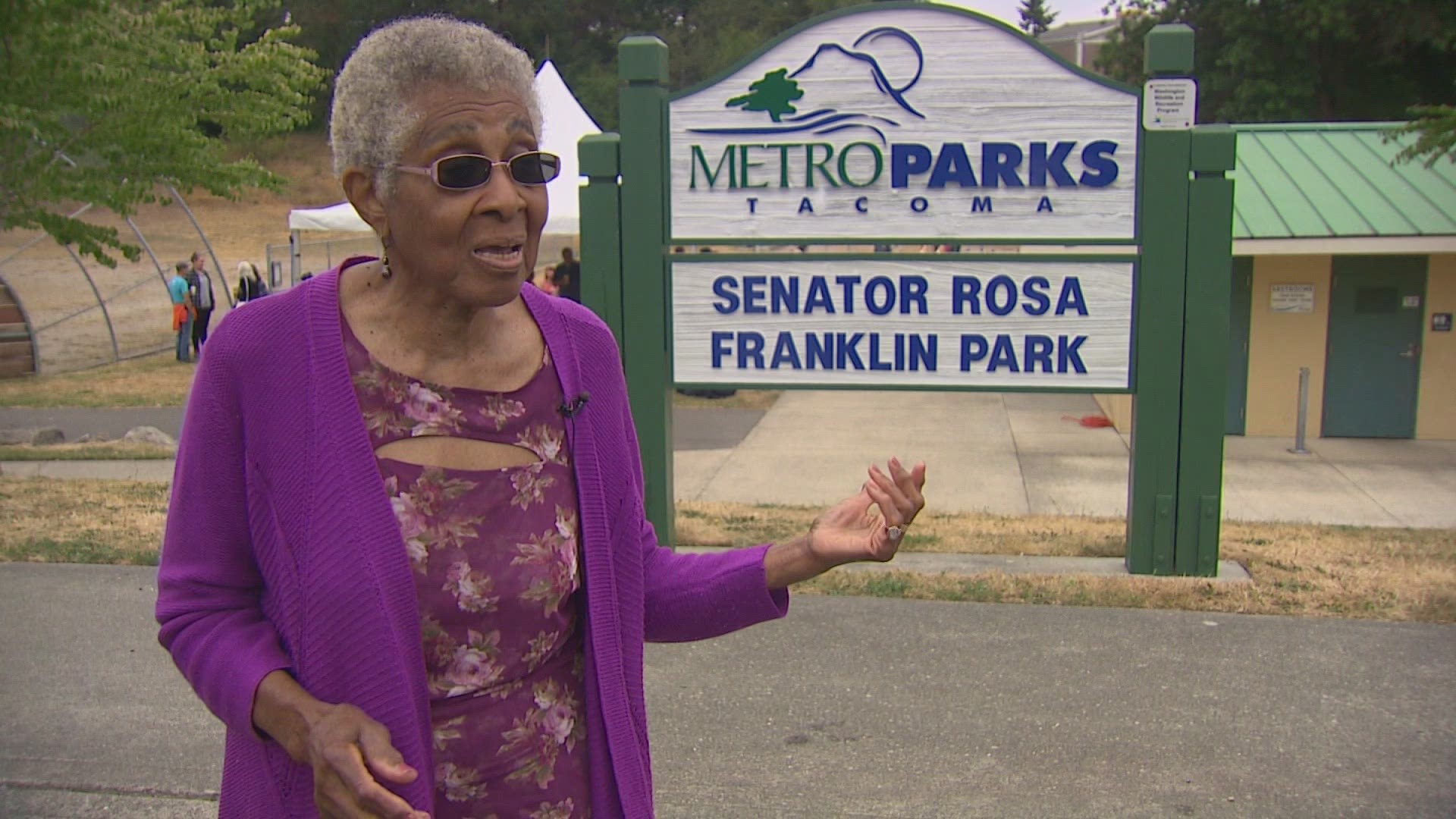 The park next to Franklin Elementary School was renamed Thursday after Rosa Franklin, the first Black woman to serve as a Washington state senator.