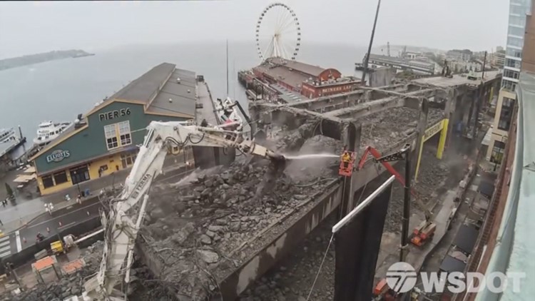 Timelapse video shows demolition of Seattle’s viaduct from above