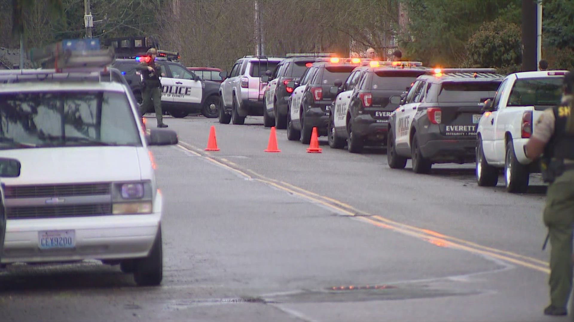 A man was taken into custody around midnight Thursday after an 11 hour standoff with police in Everett. The man fired shots at neighbors, which was caught on camera.