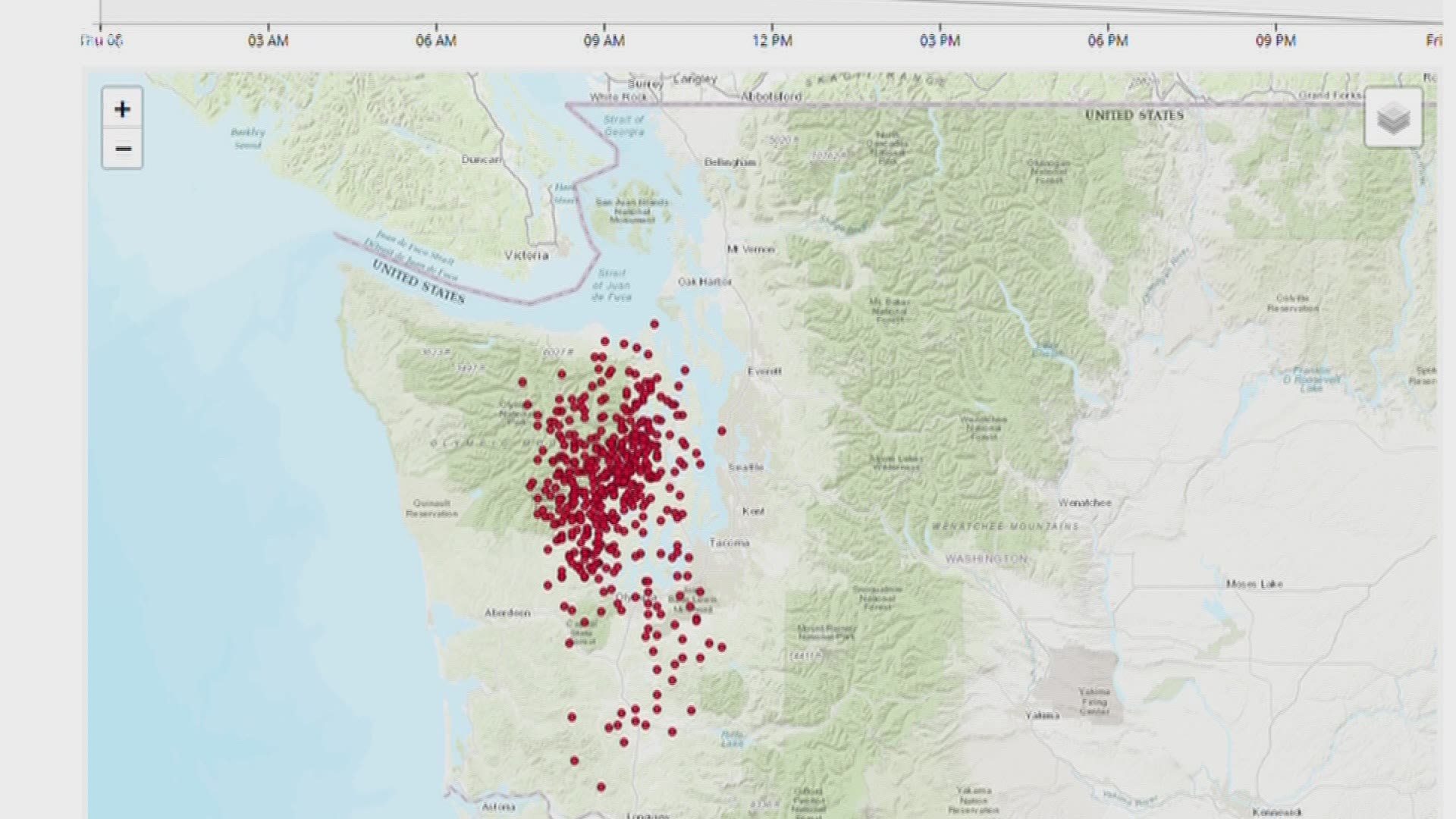 These silent quakes release the equivalent energy of a magnitude 6 earthquake, in the range of the Nisqually earthquake which occurred nearly 20 years ago.
