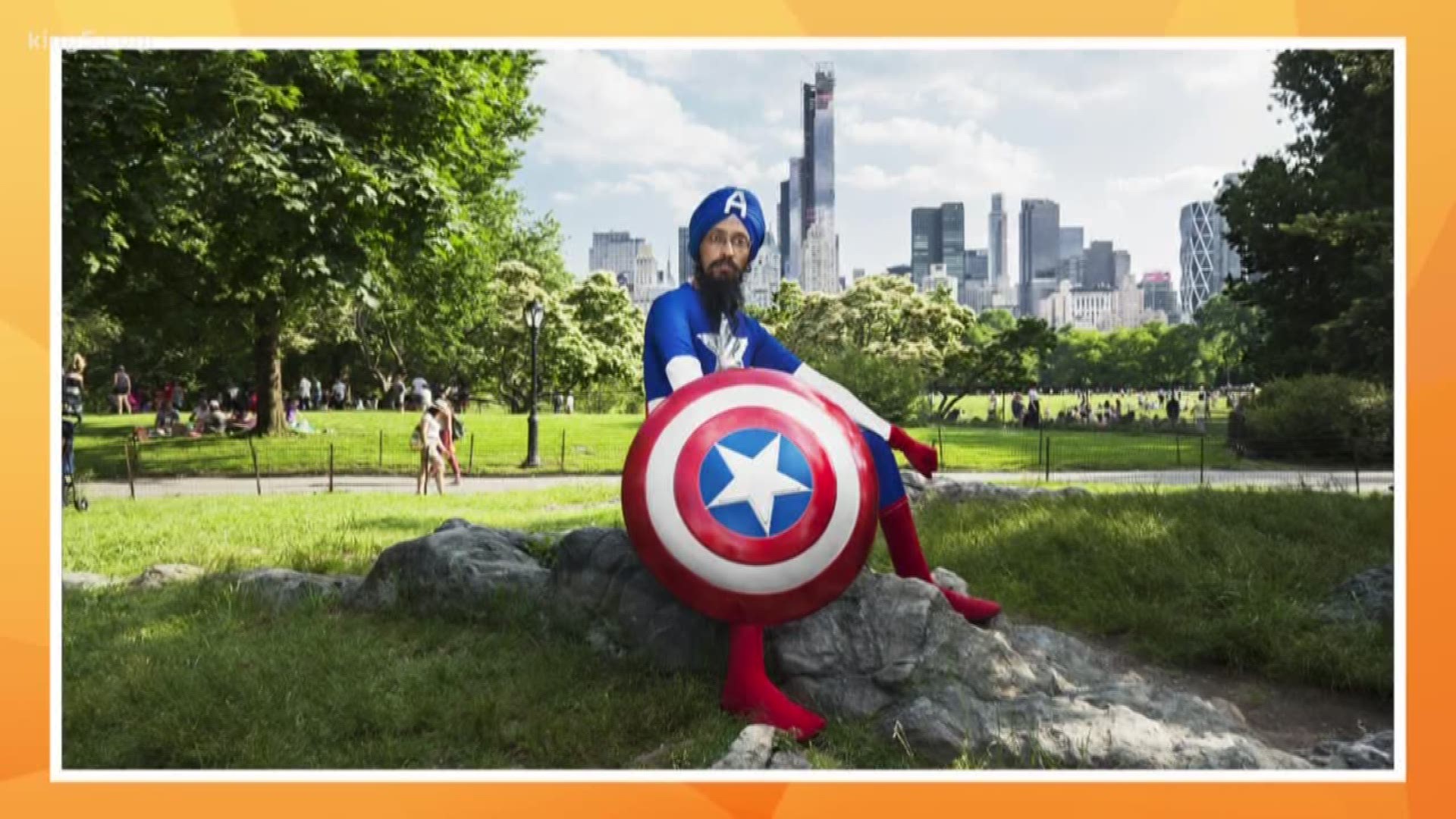 Vishavjit Singh, the "Sikh Captain America," and his illustrations went on display this month at the Wing Luke Museum.