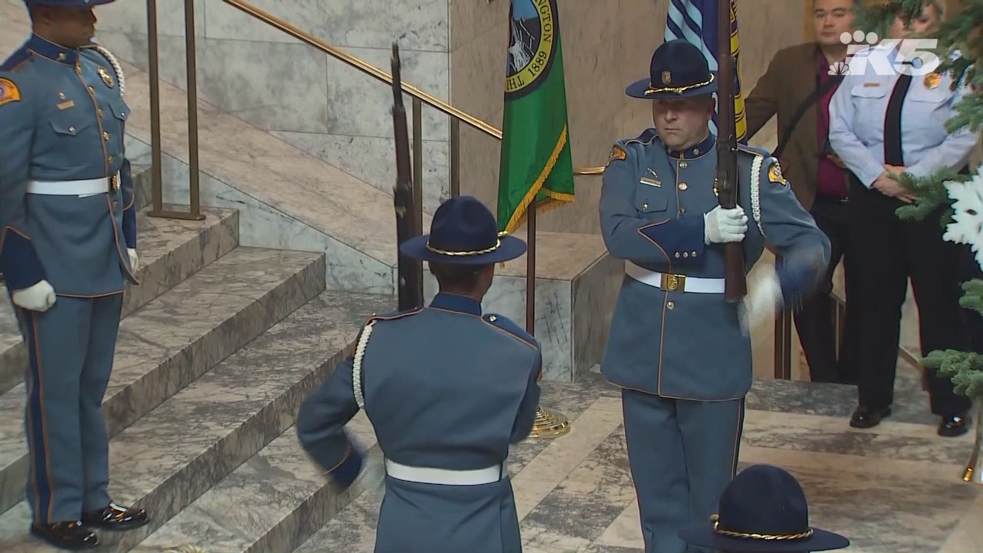 Thirty-one Washington State Patrol troopers were sworn in at the state capitol Thursday in the 110th trooper basic training graduation.