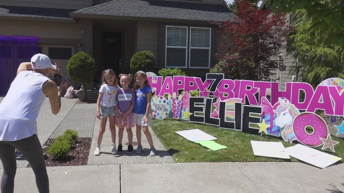 7-year-old gets a special birthday surprise from her neighbors