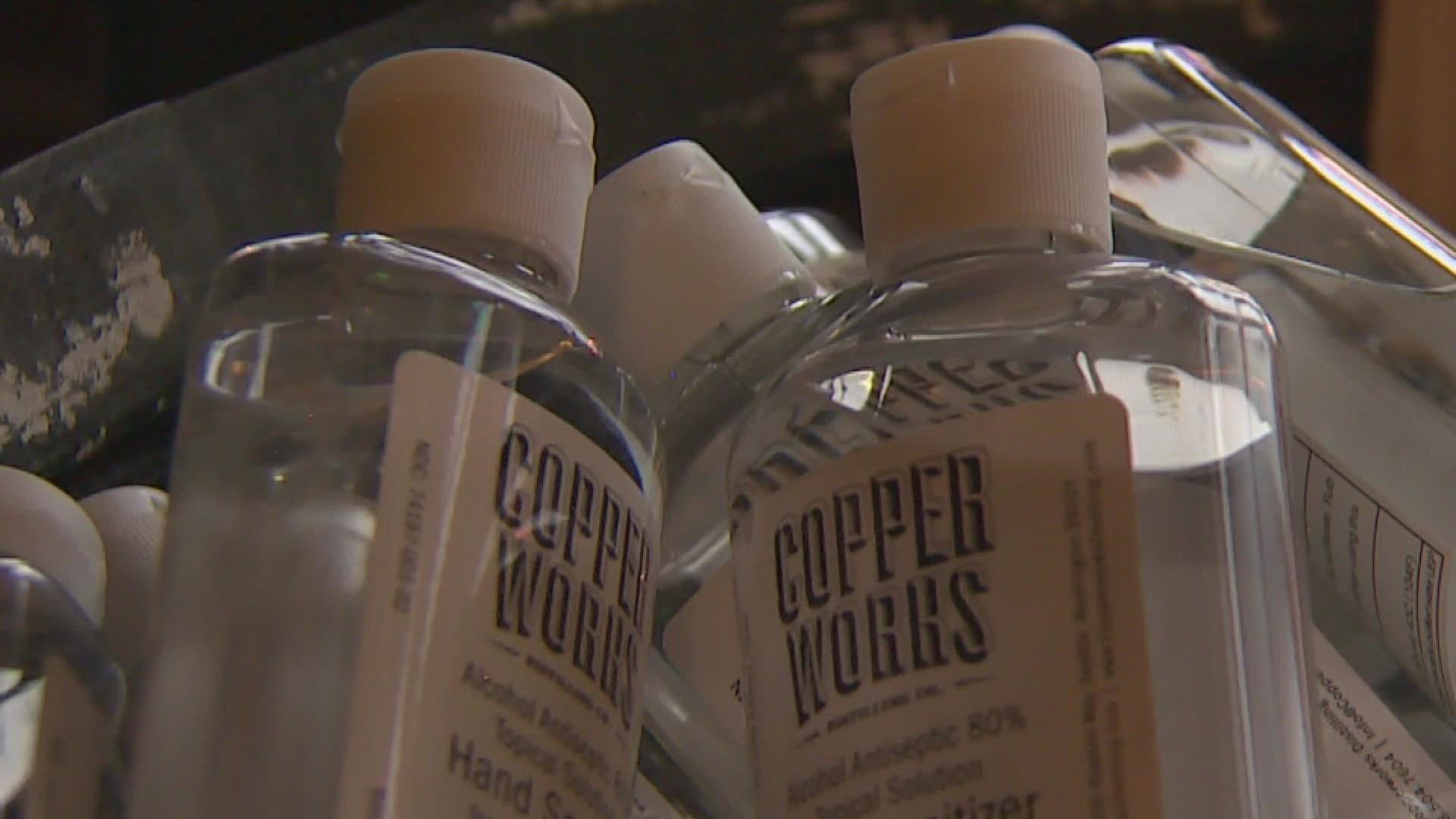 Copperworks Distilling Co., which made thousands of bottles of hand sanitizer during the pandemic, is trying to distribute free leftovers.