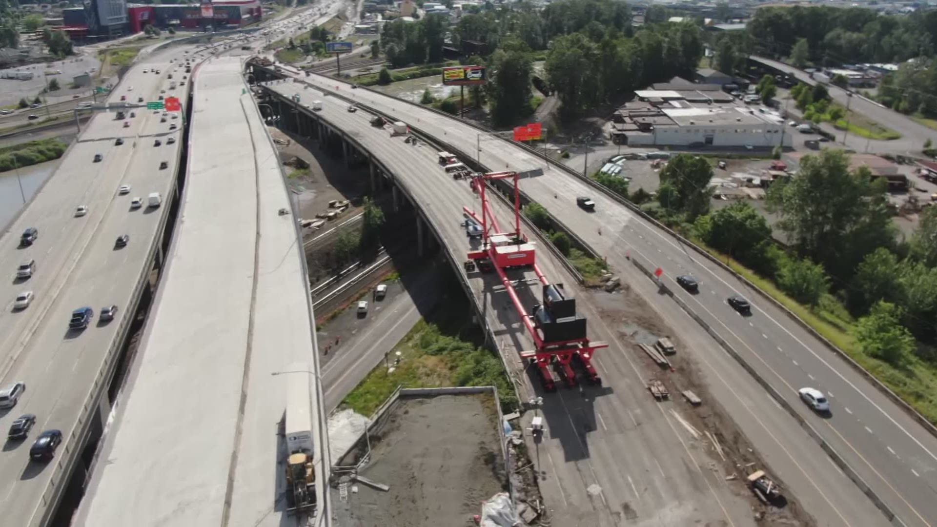 Starting this weekend, June 18-20, crews will begin shifting a lane of southbound traffic onto a new bridge over the Puyallup River.