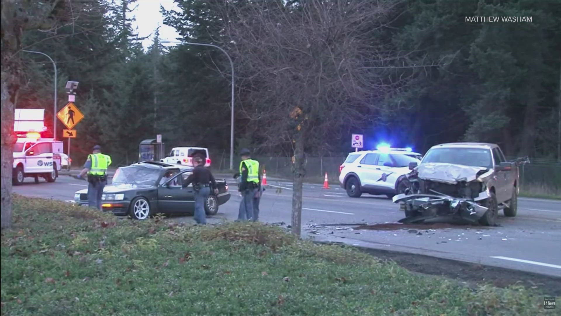 All northbound lanes of state Route 7 are closed and traffic is being diverted to 180th Street South.